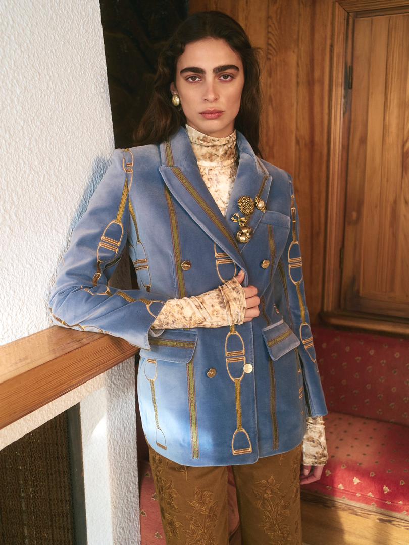 Emperial – Blue Velvet Blazer